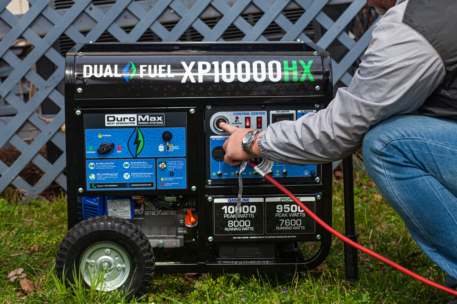 10,000 Watt Dual Fuel Portable HX Generator w/ CO Alert - Image 19