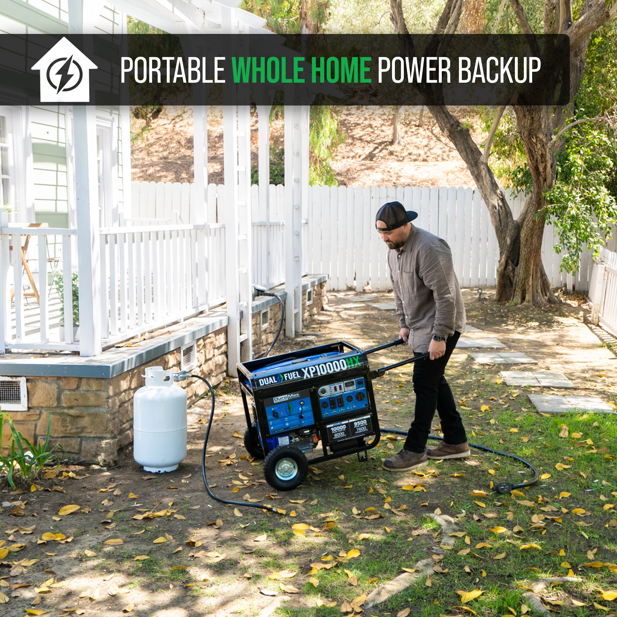 10,000 Watt Dual Fuel Portable HX Generator w/ CO Alert - Image 3