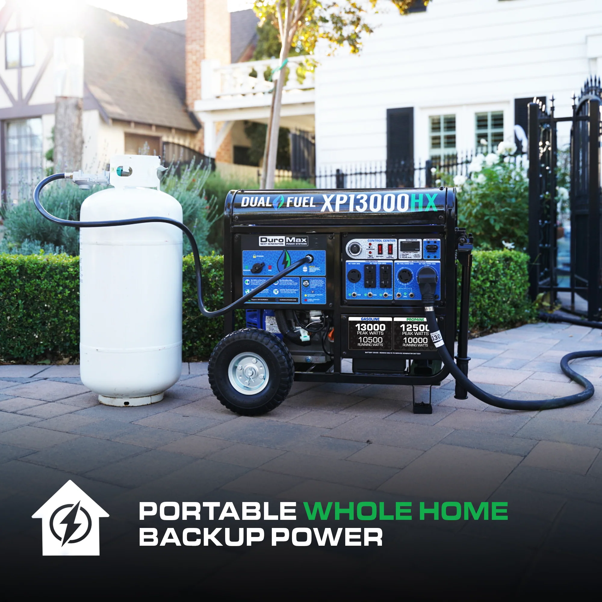 13,000 Watt Dual Fuel Portable HX Generator w/ CO Alert - Image 13