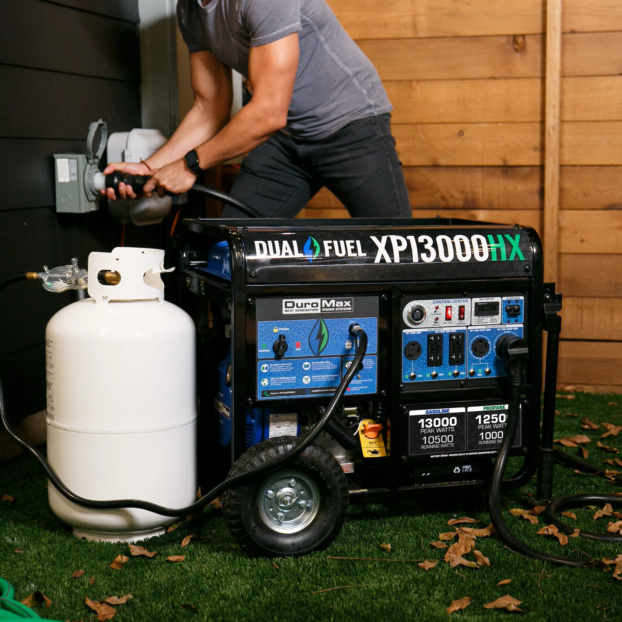 13,000 Watt Dual Fuel Portable HX Generator w/ CO Alert - Image 14