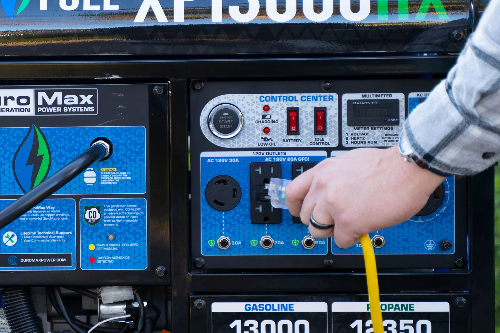 13,000 Watt Dual Fuel Portable HX Generator w/ CO Alert - Image 19