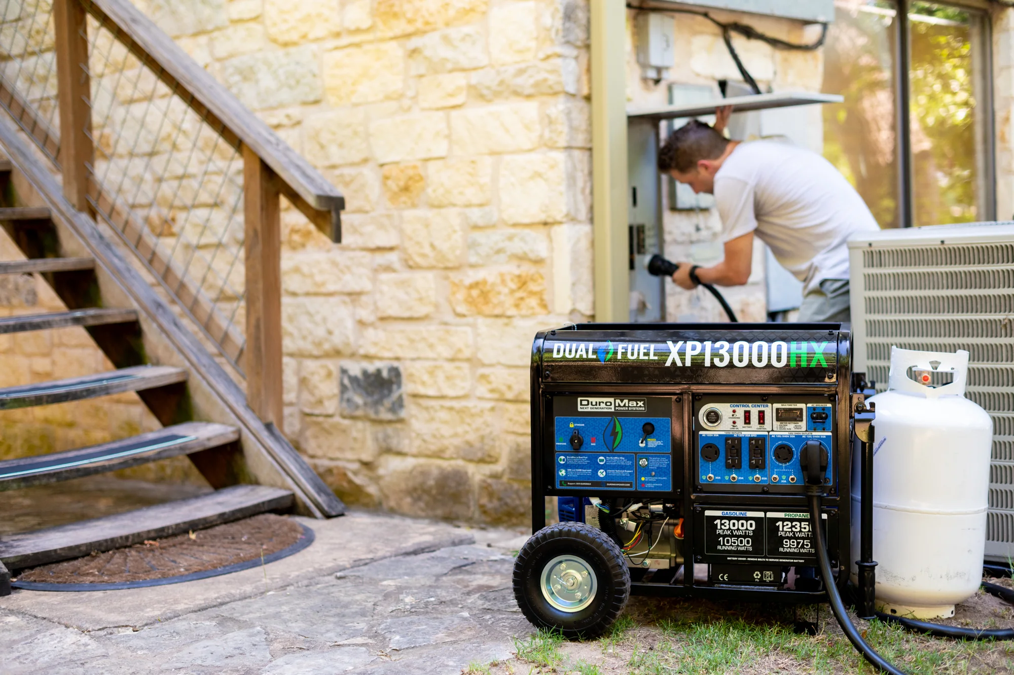 13,000 Watt Dual Fuel Portable HX Generator w/ CO Alert - Image 30