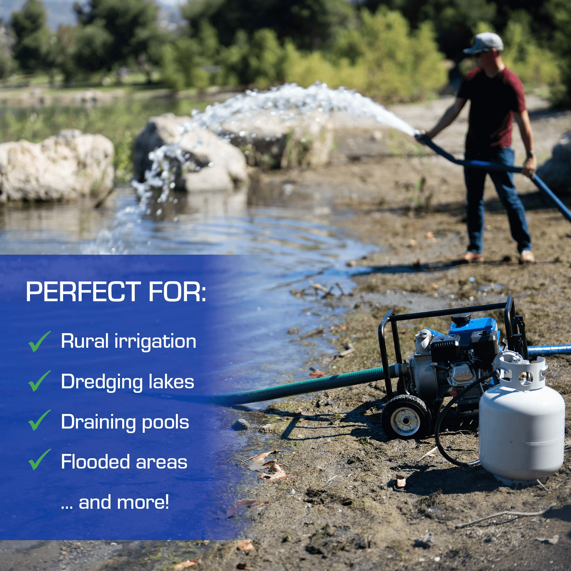 158 GPM 2" Dual Fuel Engine Portable Water Pump - Image 7