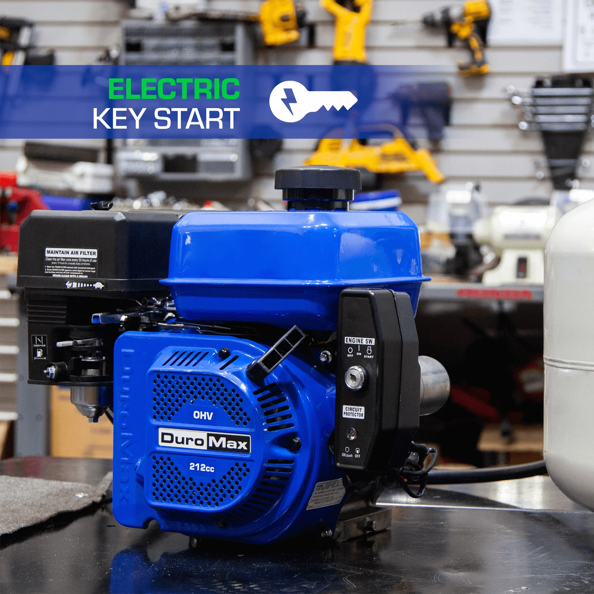 212cc 3/4" Shaft Recoil/Electric Start Horizontal Dual Fuel Engine - Image 6