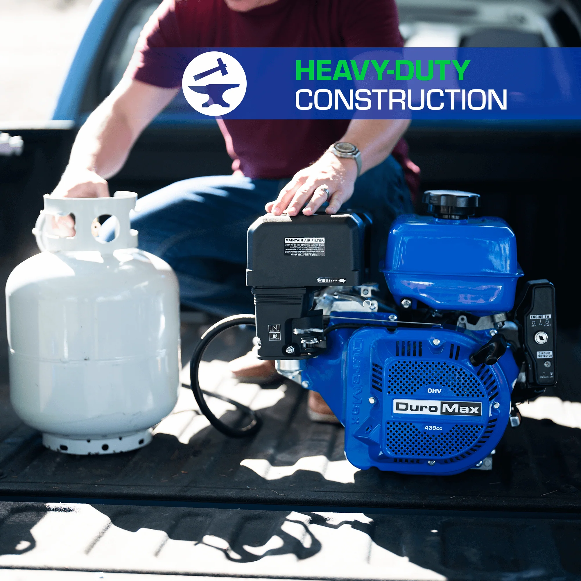 439cc 1" Shaft Recoil/Electric Start Horizontal Dual Fuel Engine - Image 5