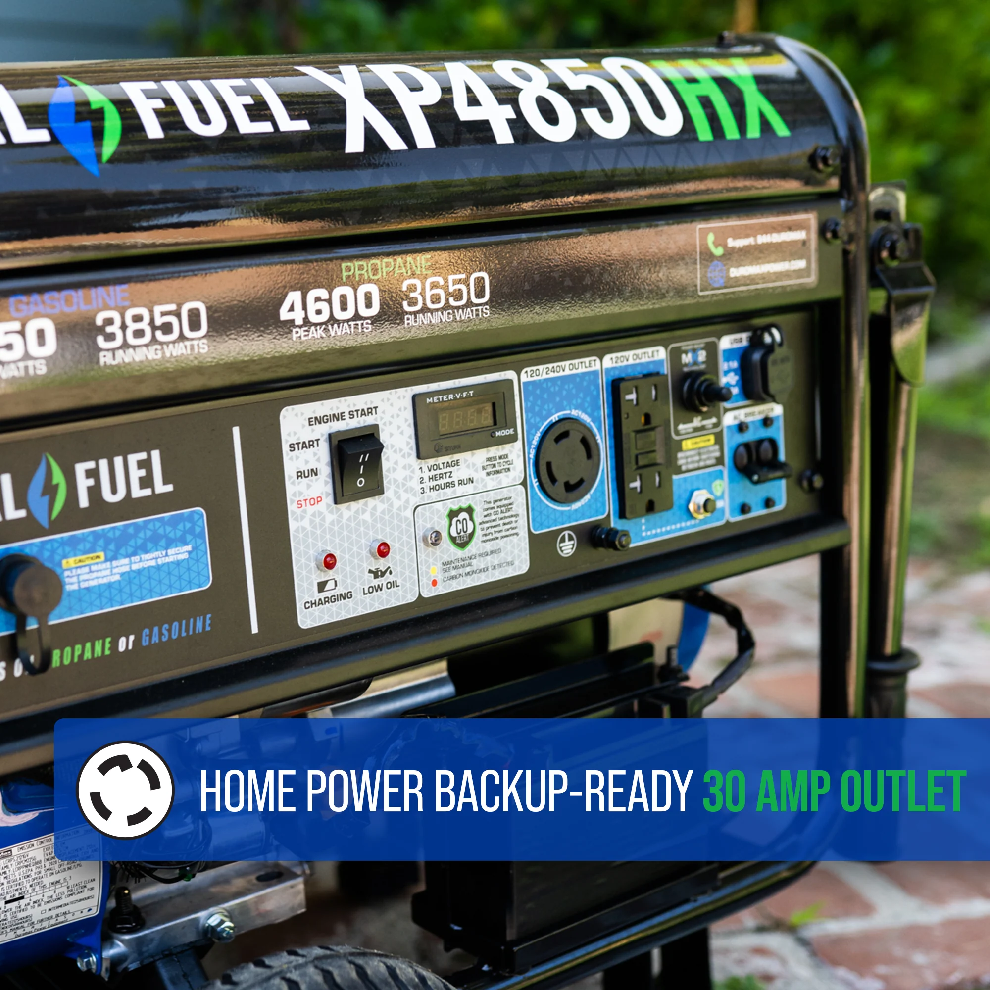 4,850 Watt Dual Fuel Portable HX Generator w/ CO Alert - Image 7