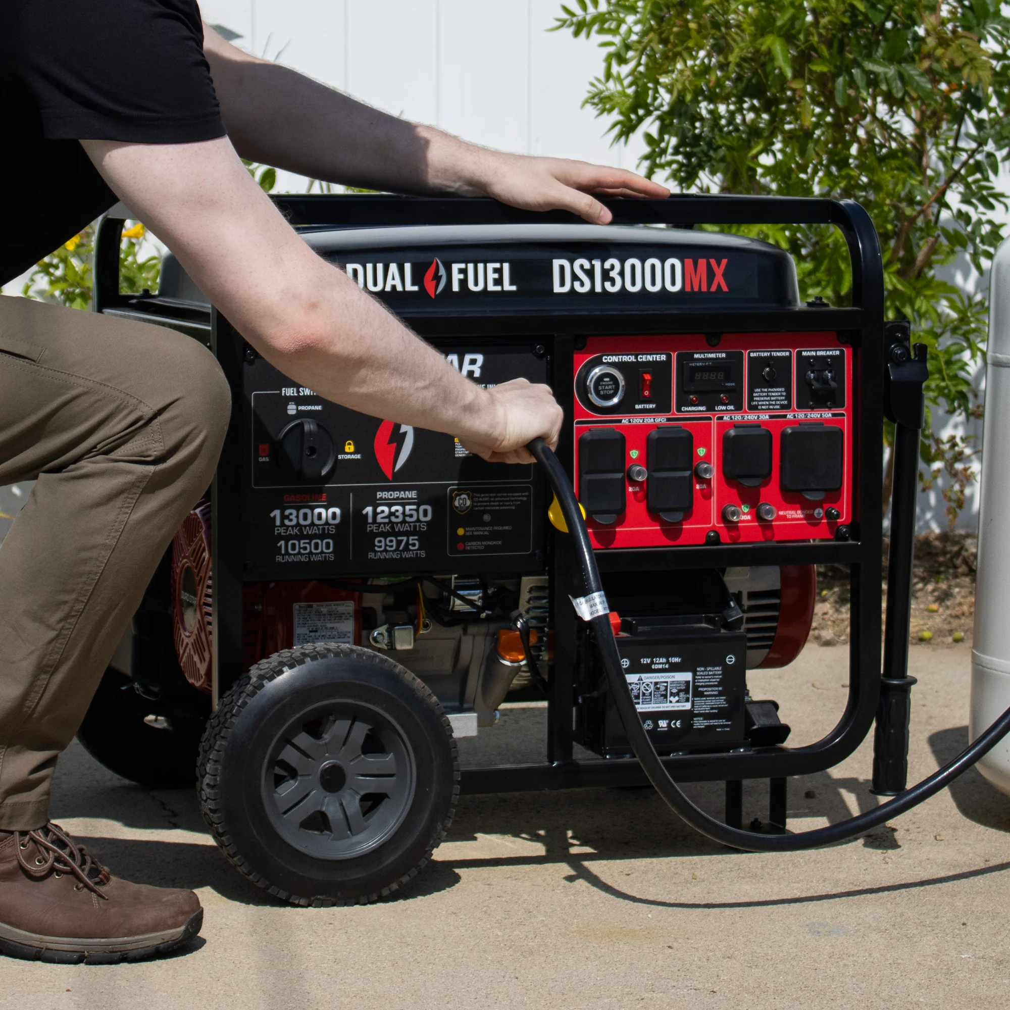 13,000 Watt Dual Fuel Portable Generator w/ CO Alert - Image 12