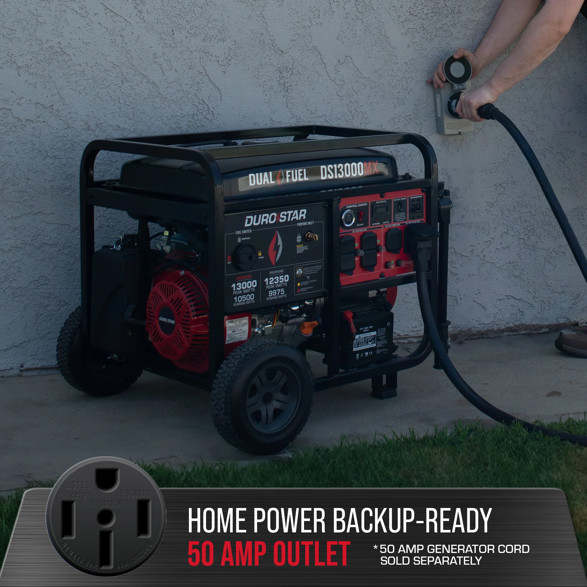 13,000 Watt Dual Fuel Portable Generator w/ CO Alert - Image 4