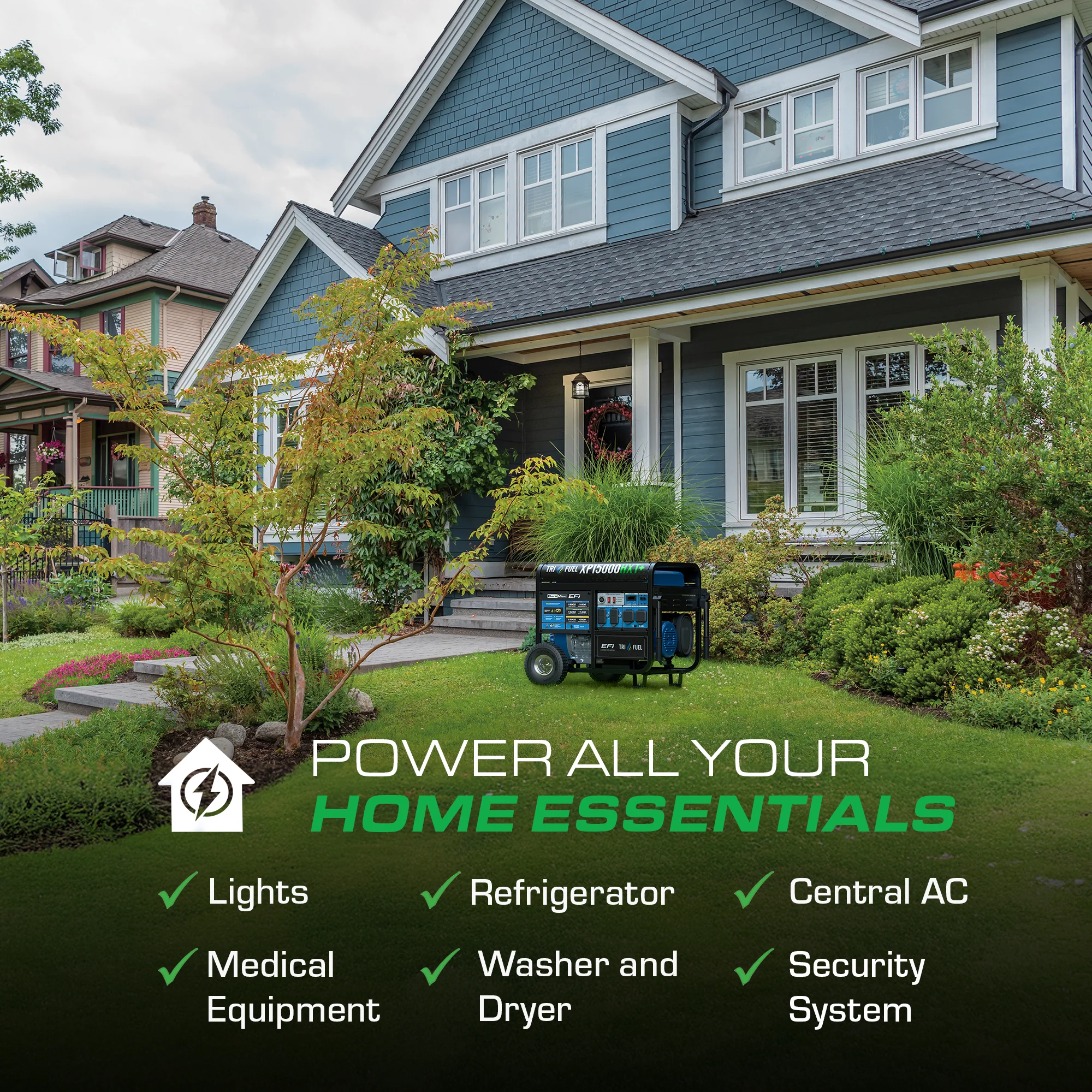 15,000 Watt Electric Start Tri Fuel EFI Portable Generator - Image 6