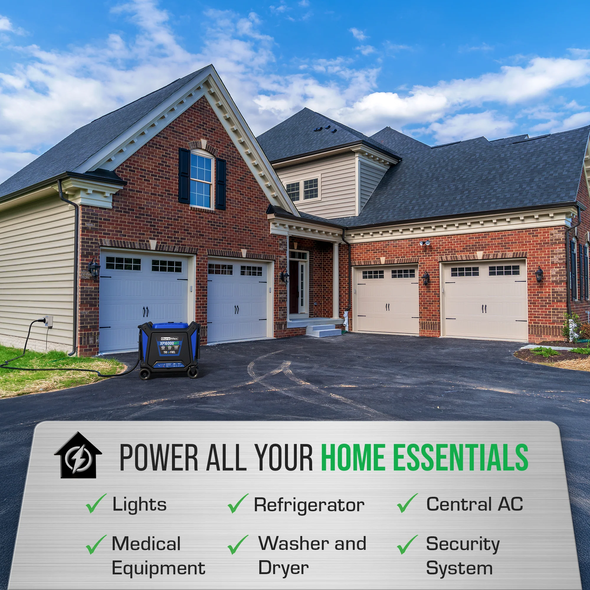 16,000 Watt Portable Tri Fuel Inverter Generator - Quiet, Low THD - Image 6