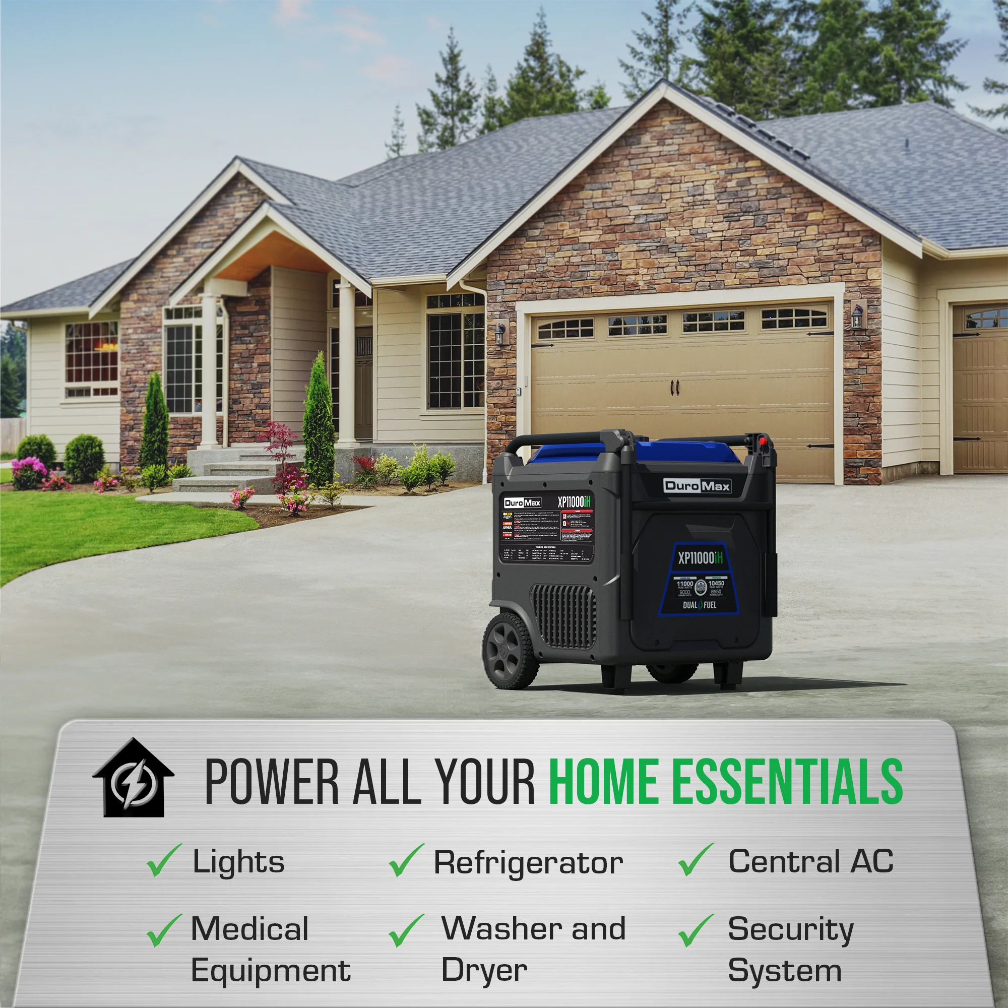 11,000 Watt Portable Dual Fuel Inverter Generator - Quiet, Low THD - Image 6