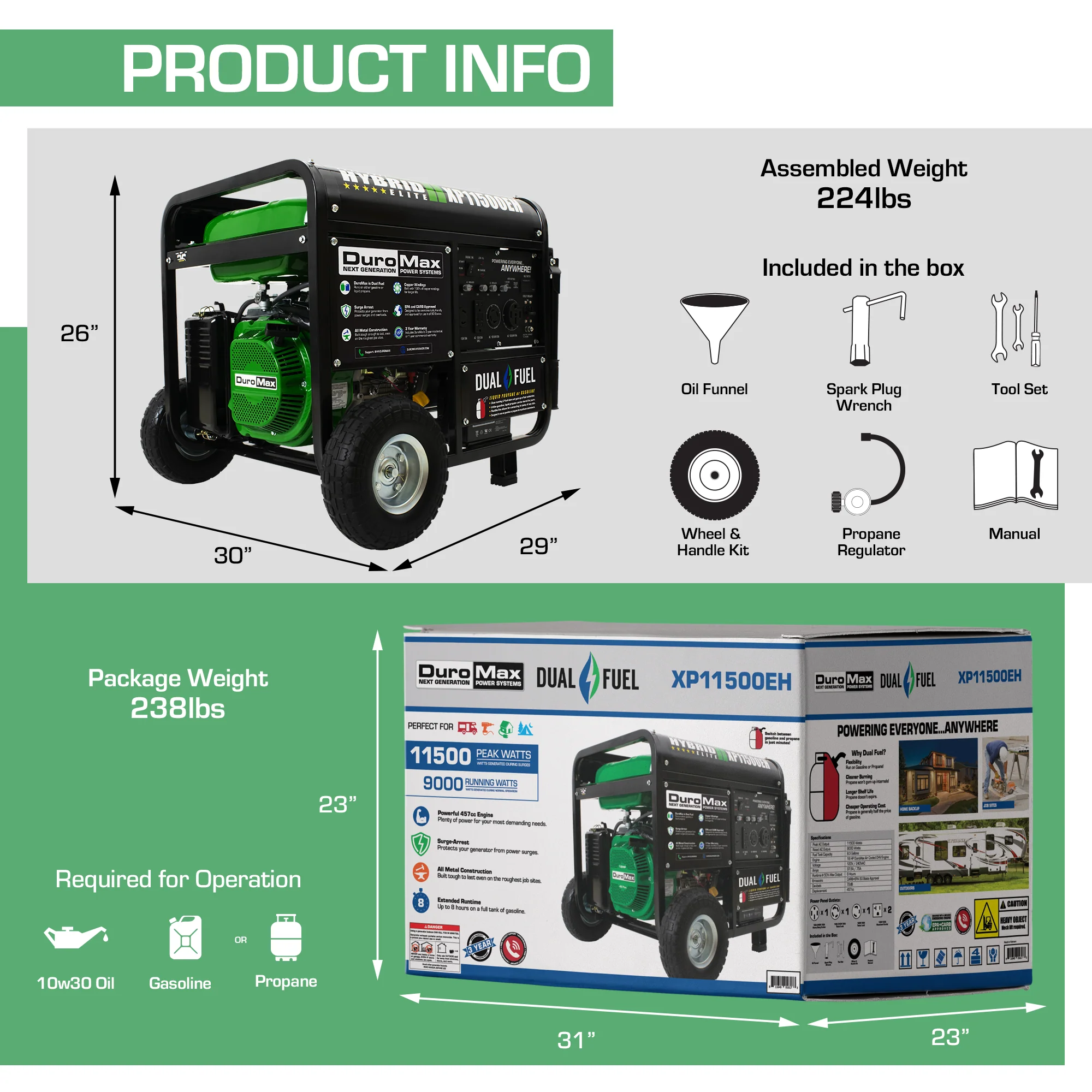 11,500 Watt Dual Fuel Portable Generator - Image 8
