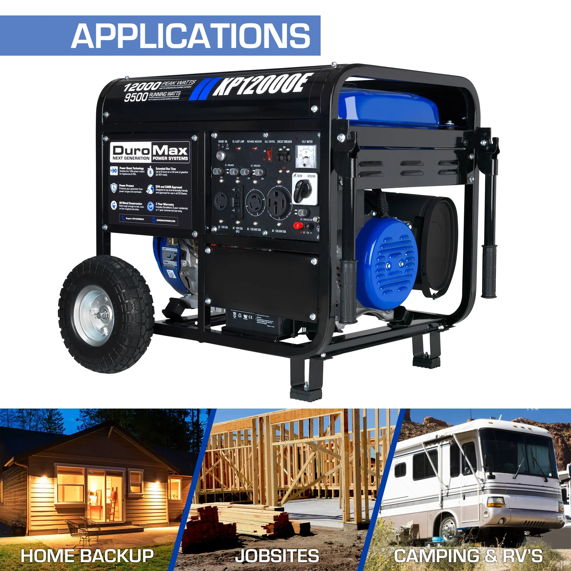 12,000 Watt Gasoline Portable Generator - Image 4