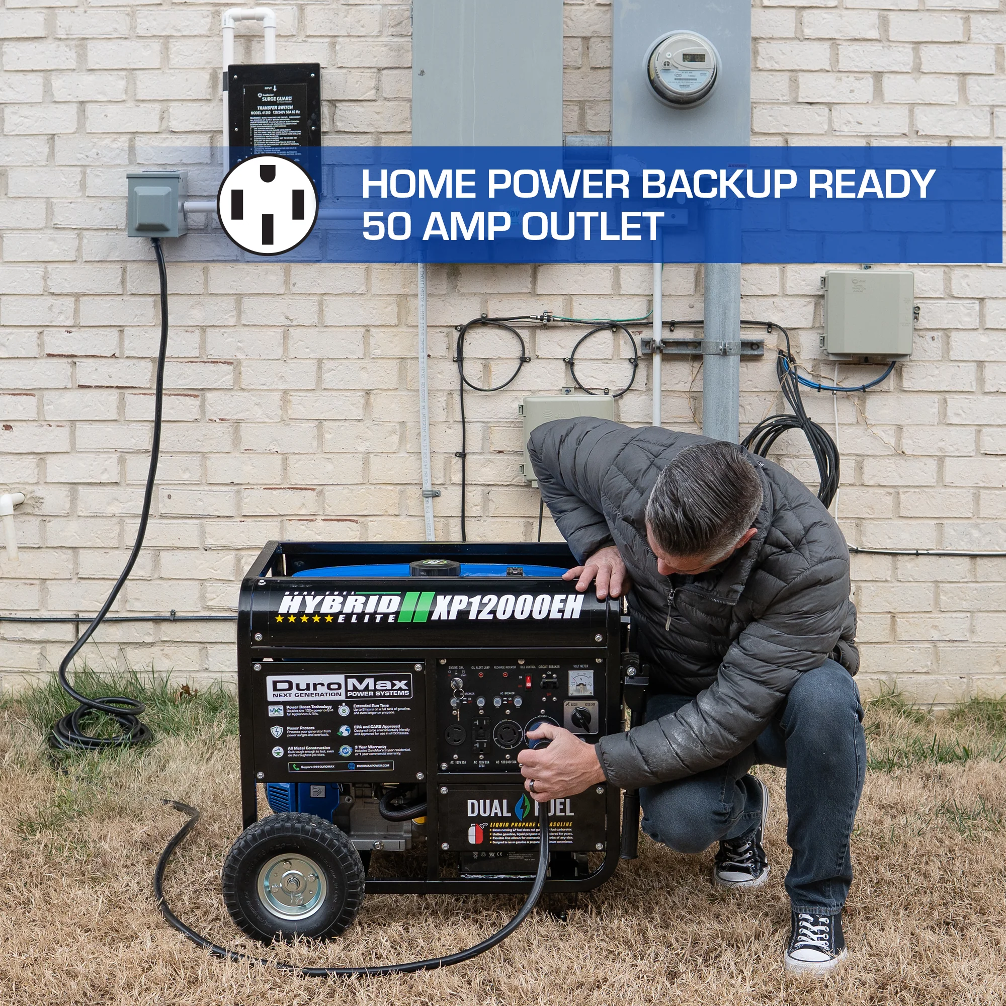 12,000 Watt Dual Fuel Portable Generator - Image 6