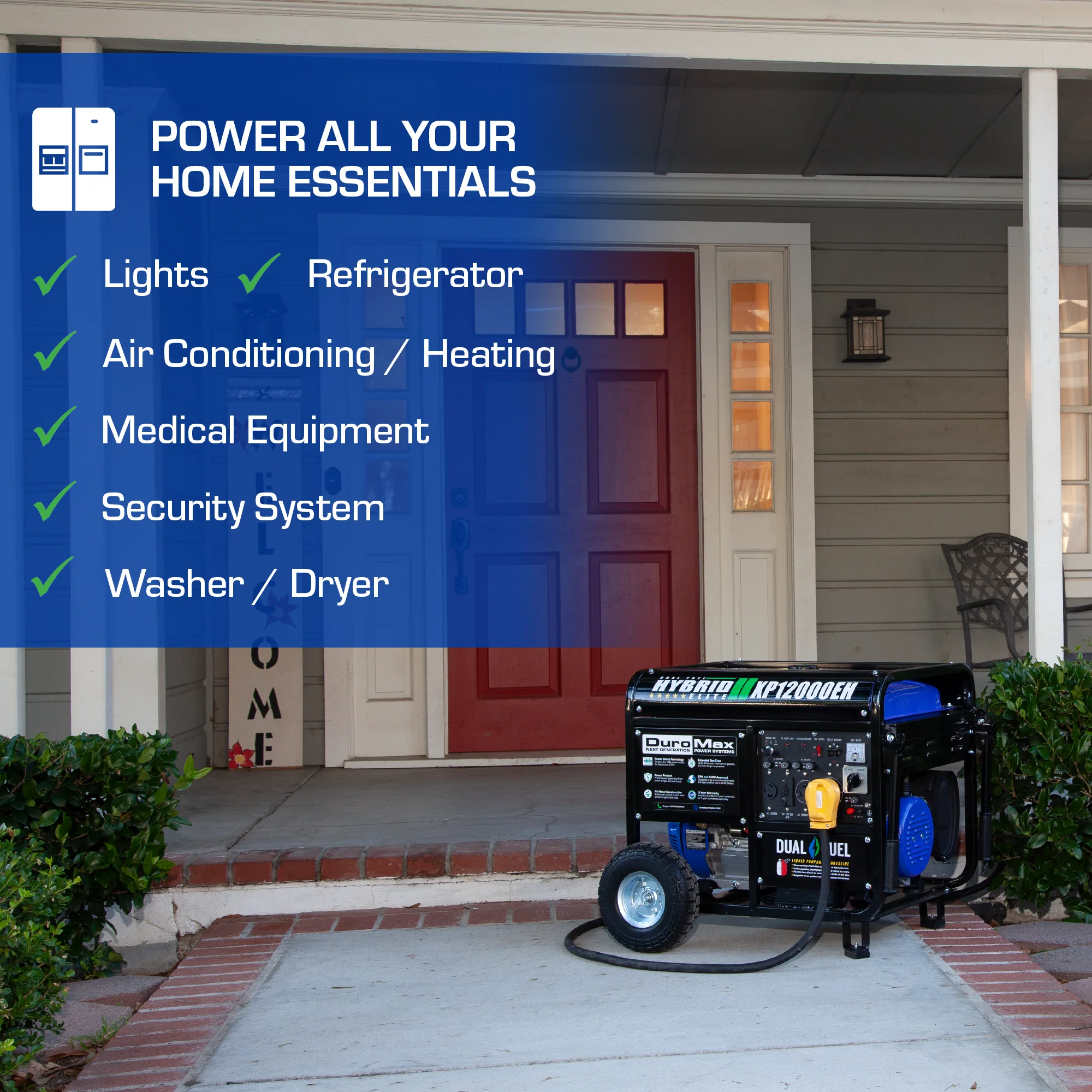 12,000 Watt Dual Fuel Portable Generator - Image 8