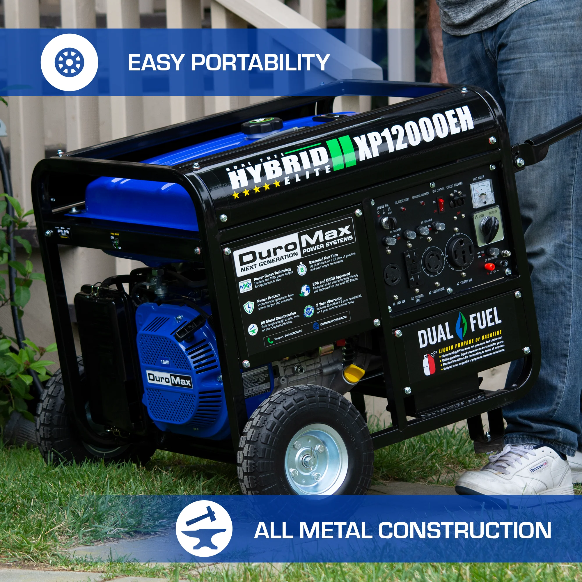 12,000 Watt Dual Fuel Portable Generator - Image 9