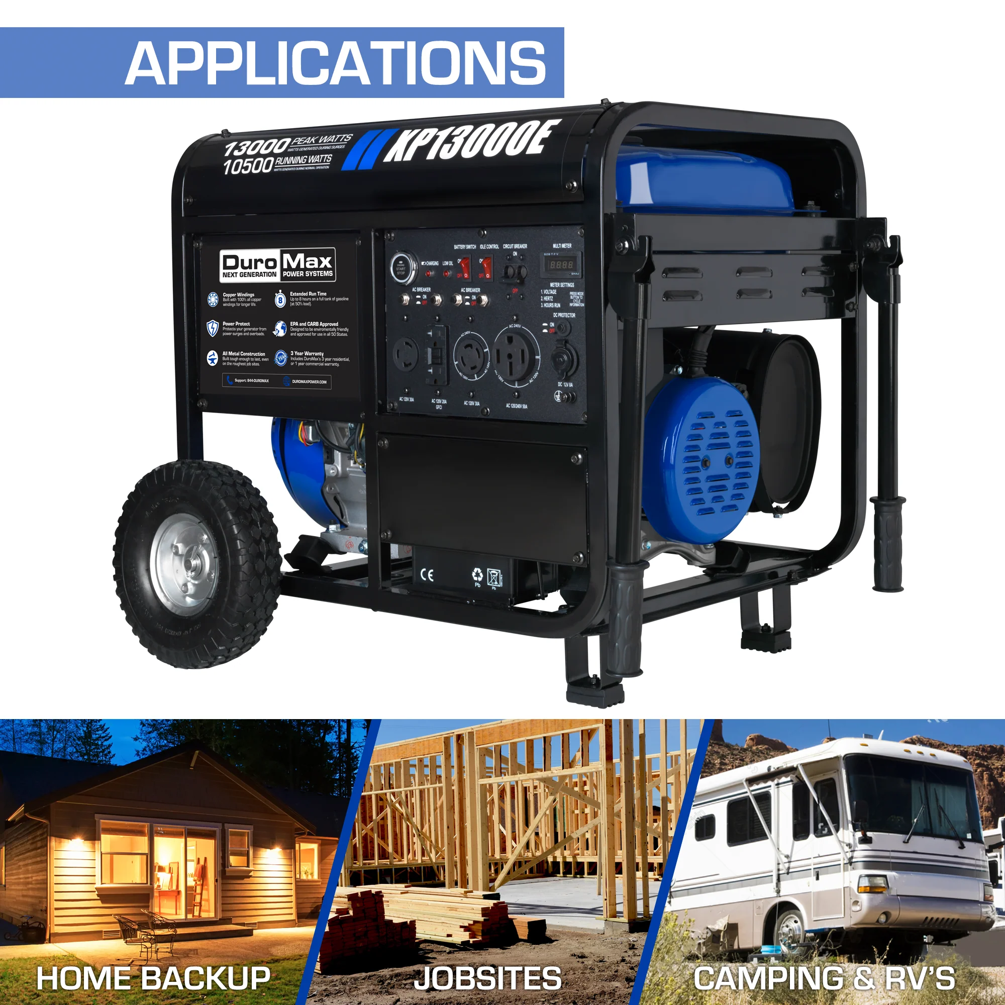 13,000 Watt Gasoline Portable Generator - Image 4