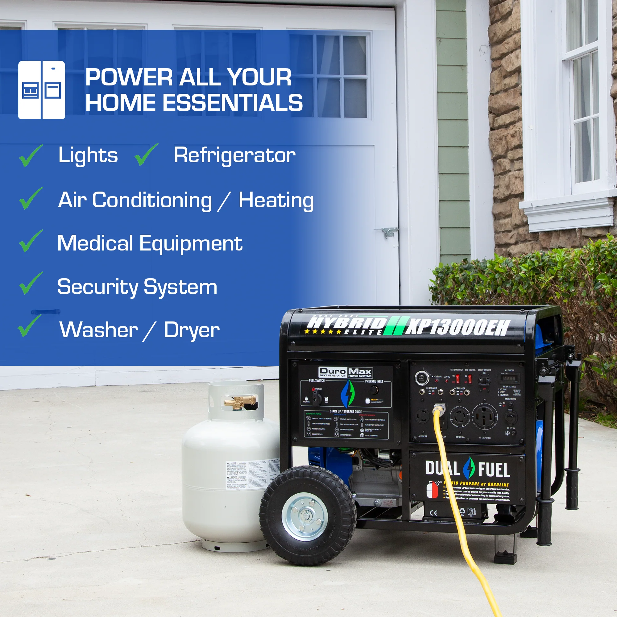 13,000 Watt Dual Fuel Portable Generator - Image 8