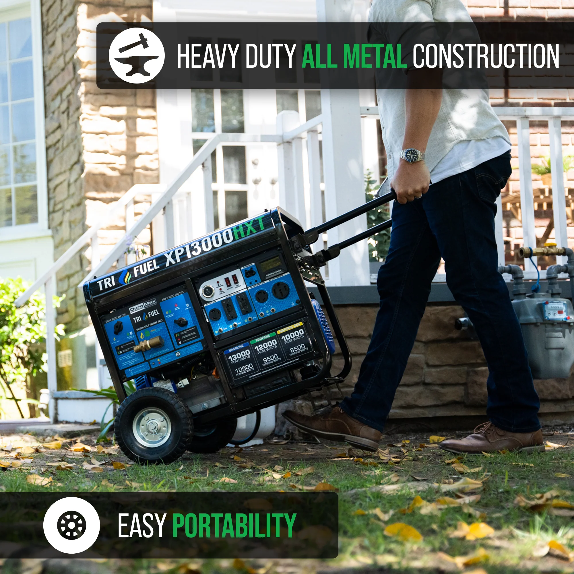 13,000 Watt Tri Fuel Portable HXT Generator w/ CO Alert - Image 10