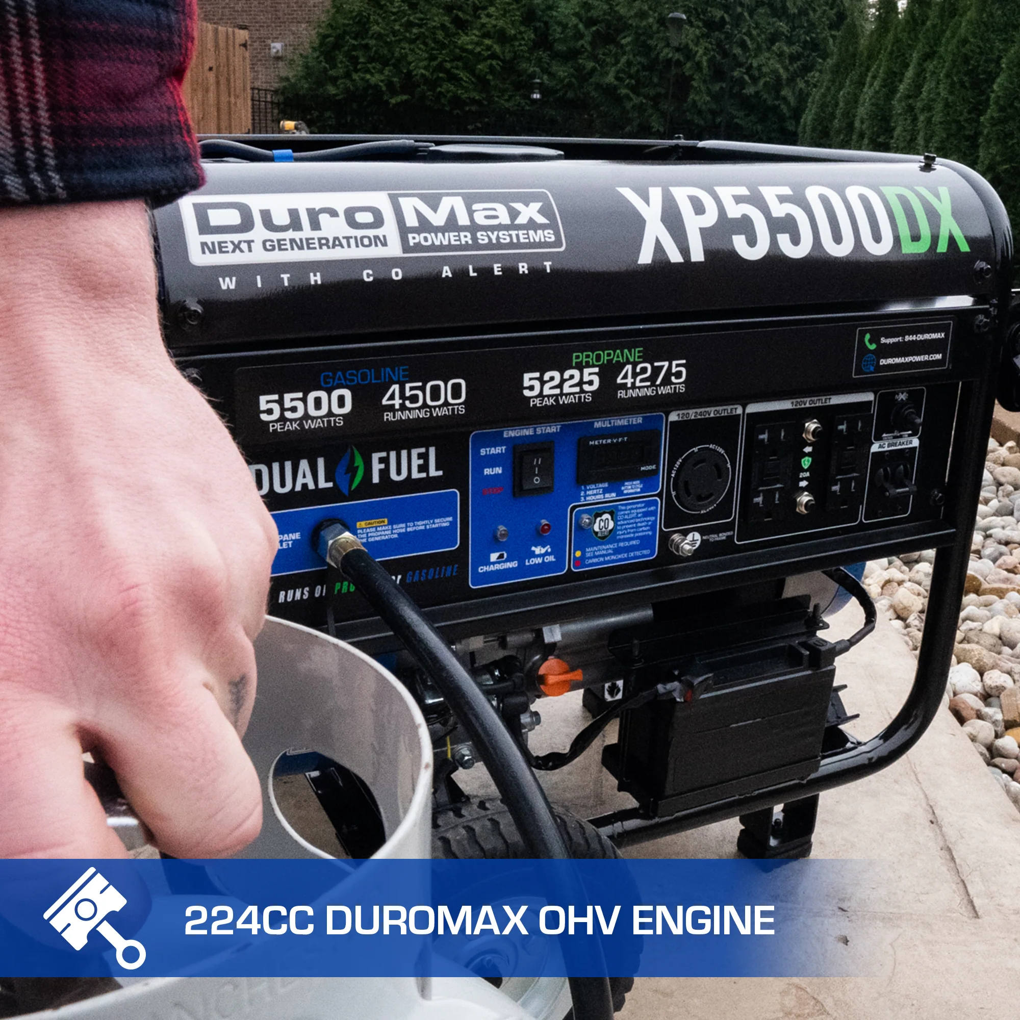 5,500 Watt Dual Fuel Portable Generator w/ CO Alert - Image 11