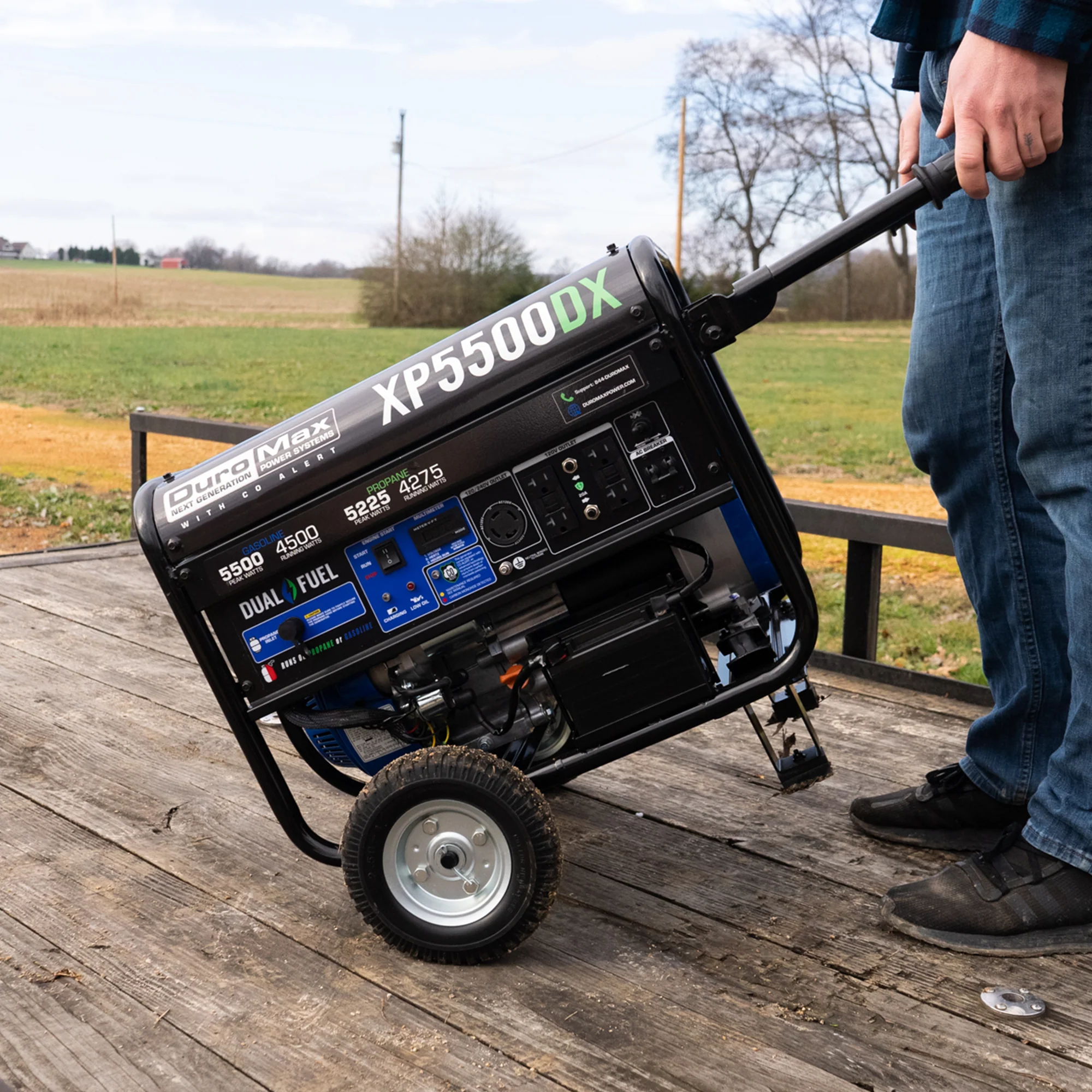 5,500 Watt Dual Fuel Portable Generator w/ CO Alert - Image 12