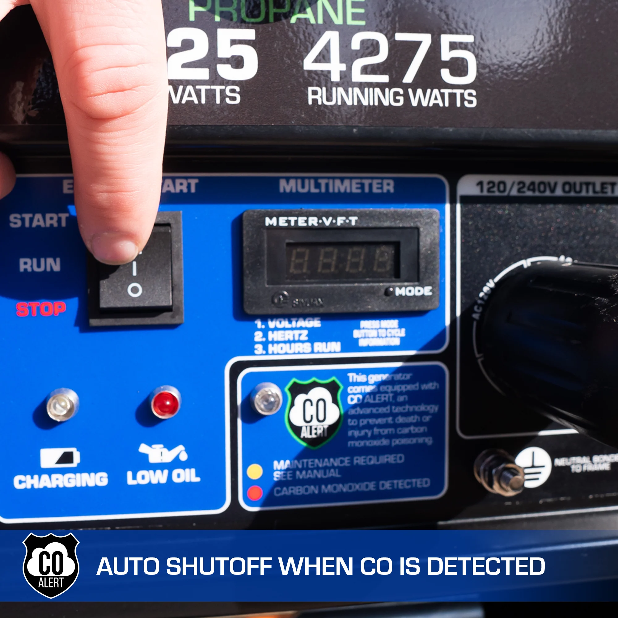 5,500 Watt Dual Fuel Portable Generator w/ CO Alert - Image 7