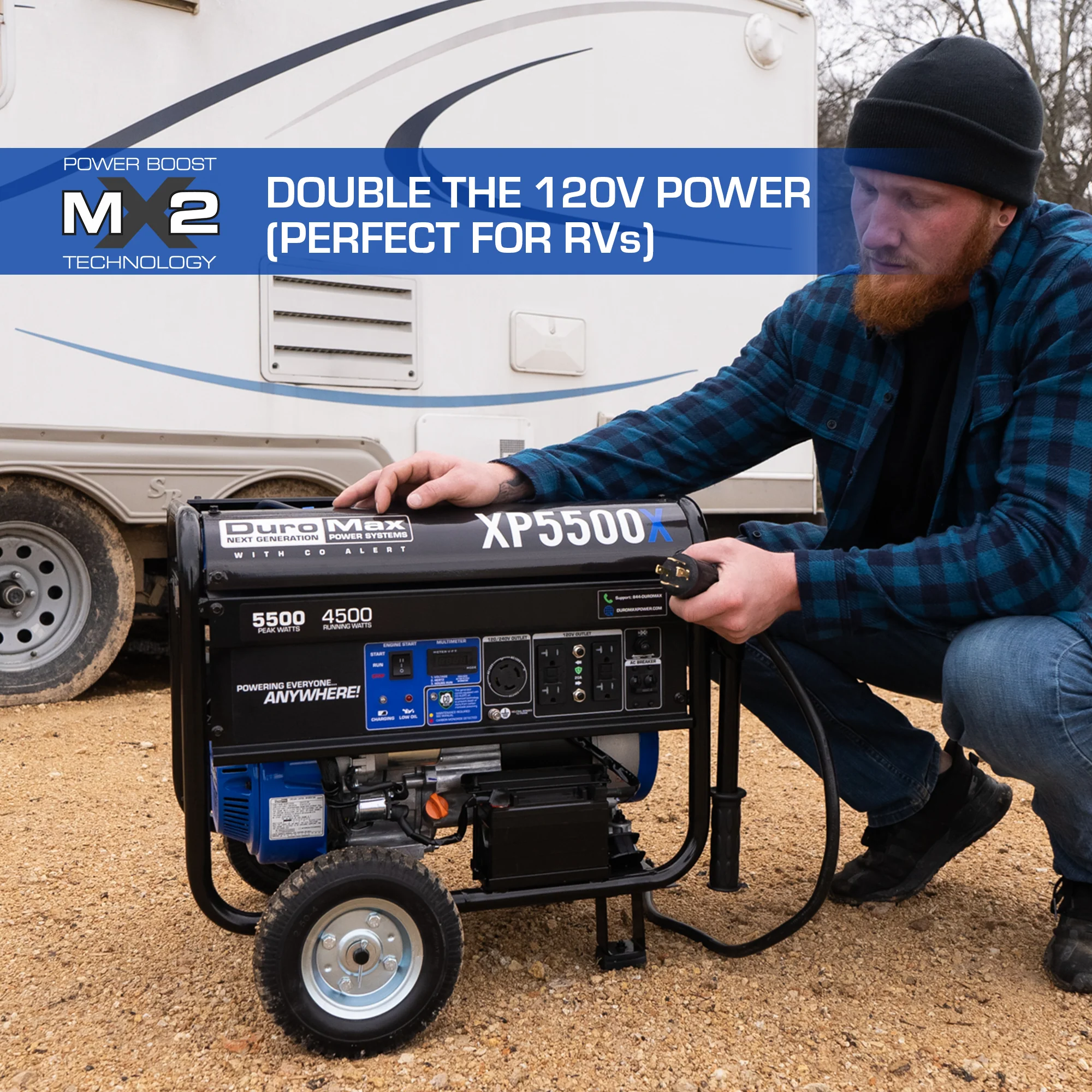 5,500 Watt Gasoline Portable Generator w/ CO Alert - Image 3
