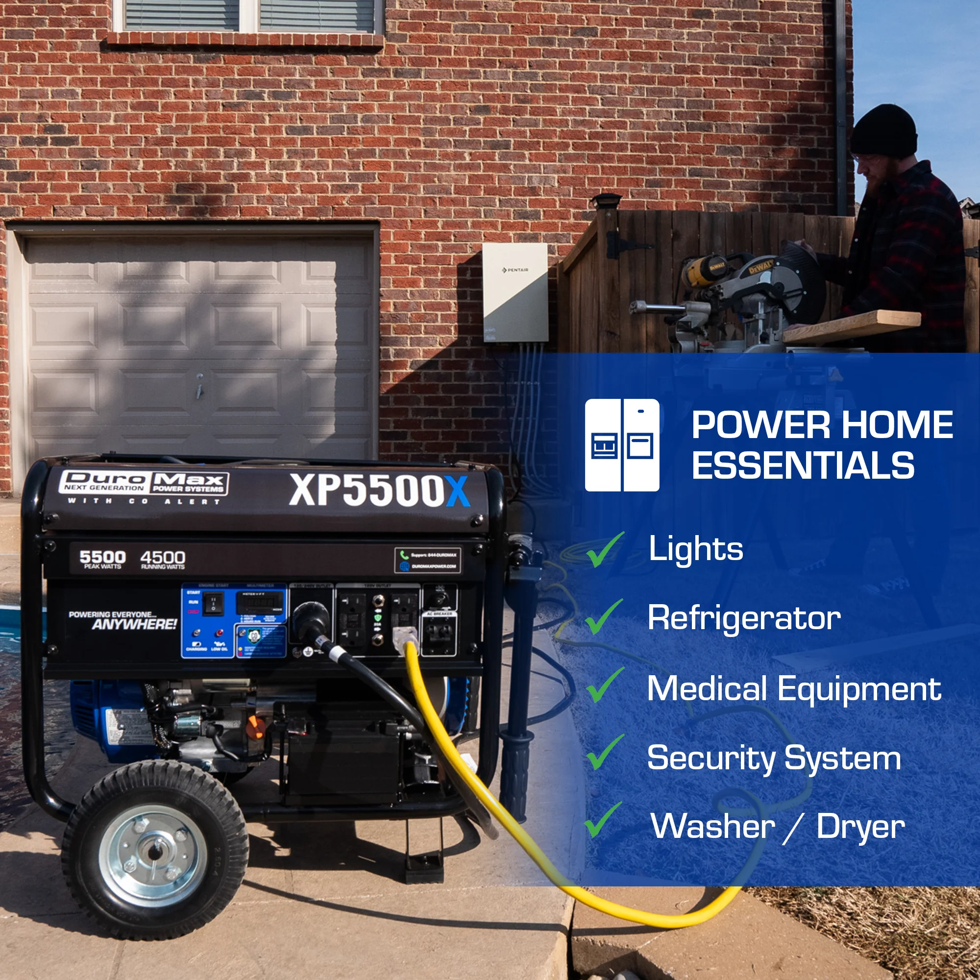 5,500 Watt Gasoline Portable Generator w/ CO Alert - Image 8