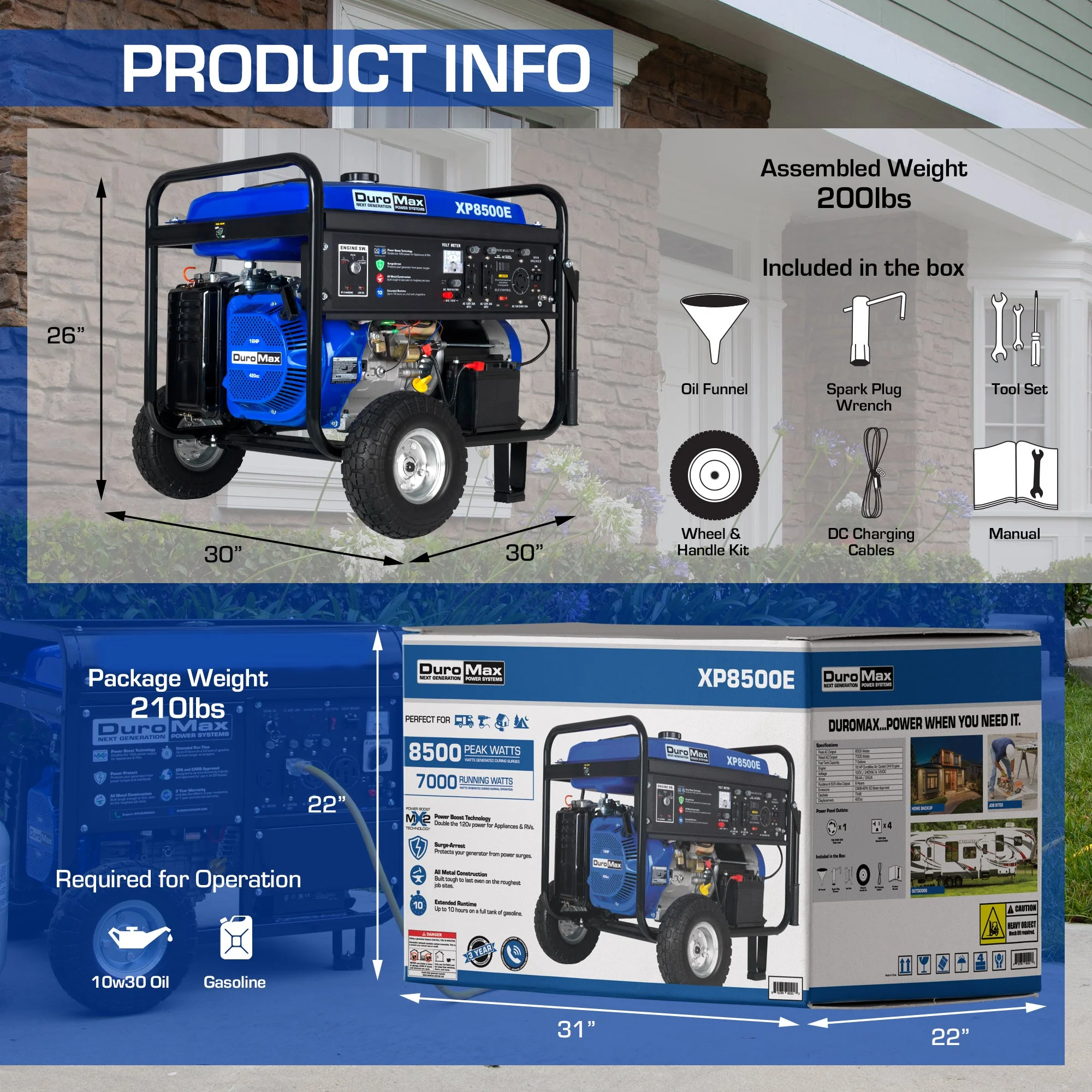 8,500 Watt Gasoline Portable Generator - Image 7