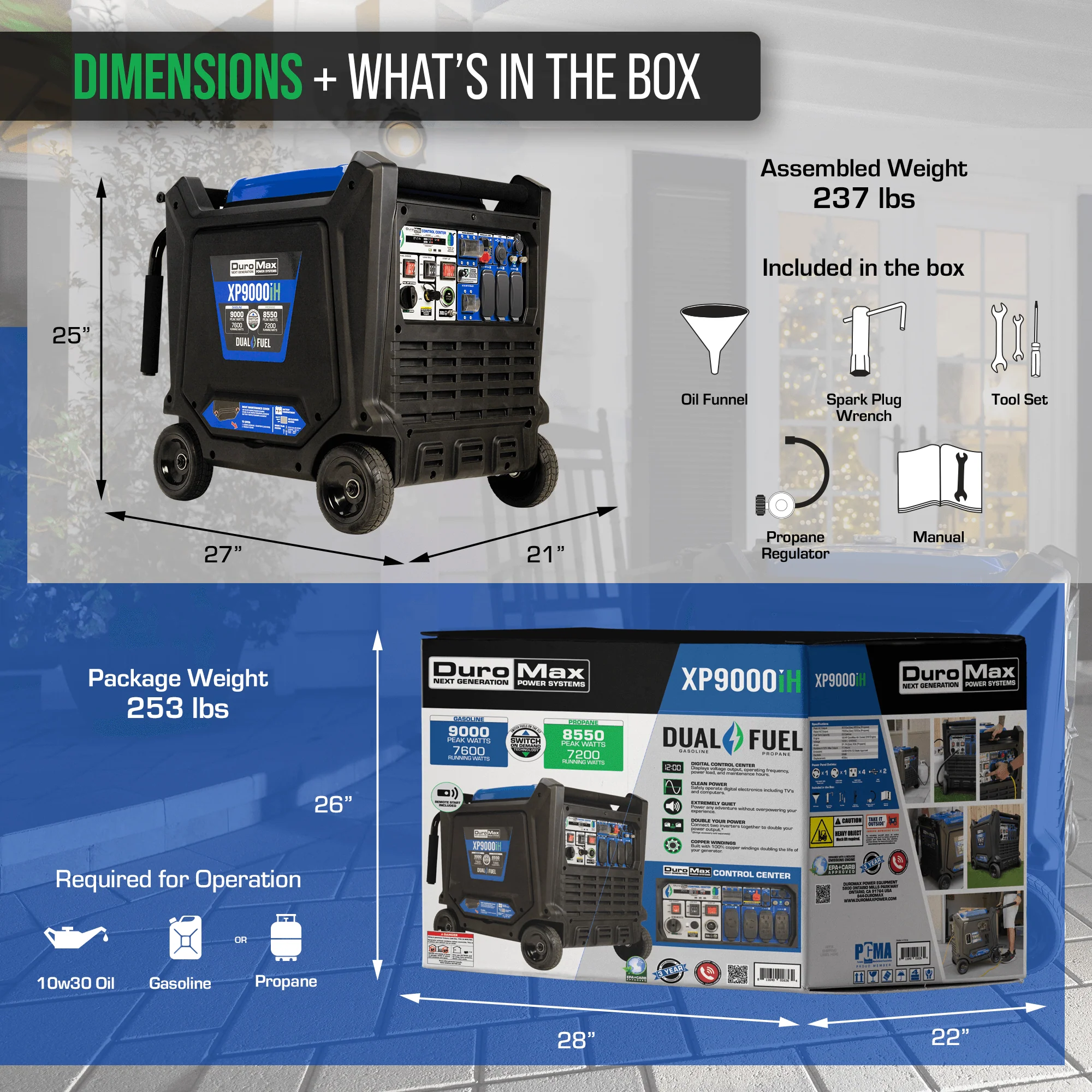 9,000 Watt Portable Dual Fuel Inverter Generator - Quiet, Low THD - Image 11