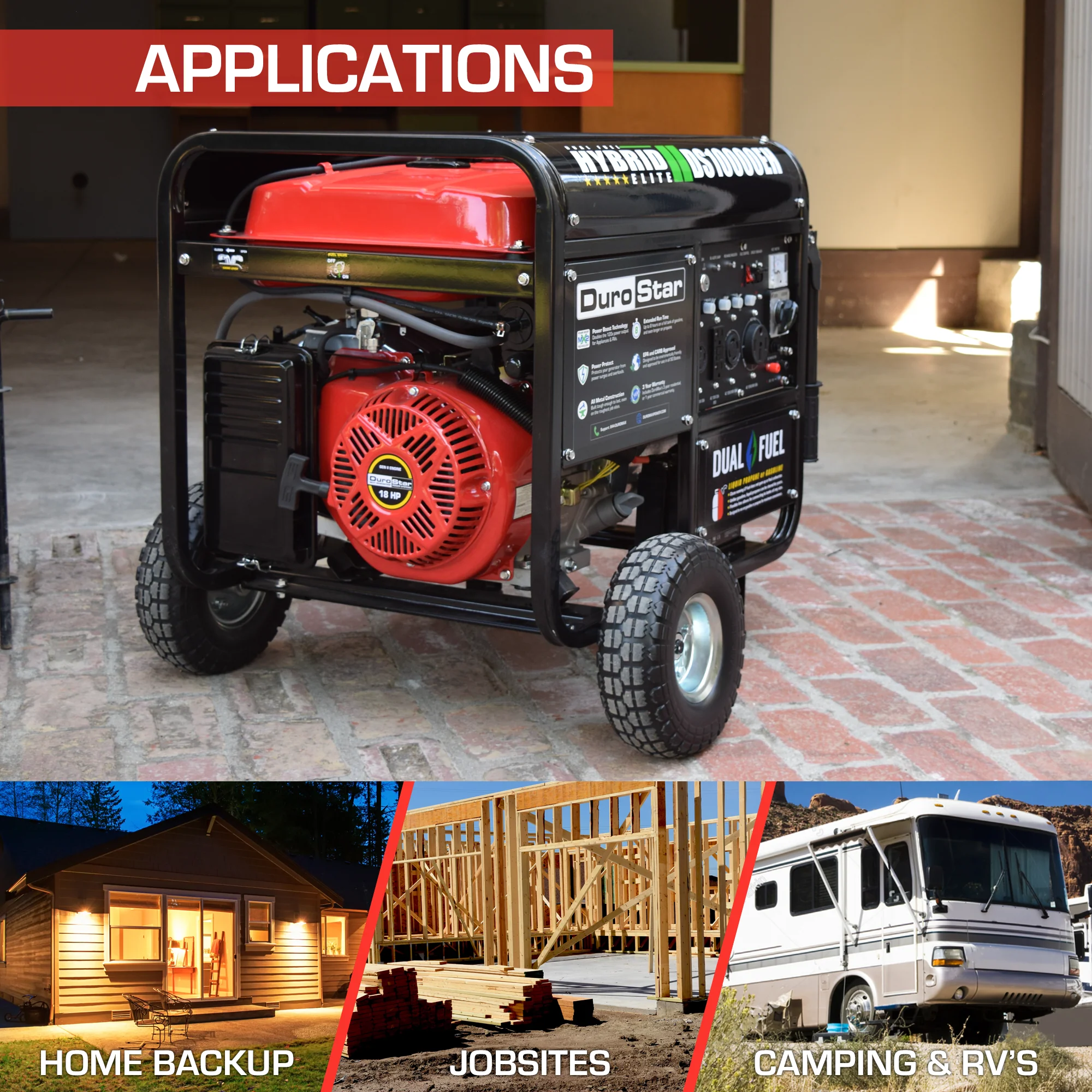 10,000 Watt Dual Fuel Portable Generator - Image 5