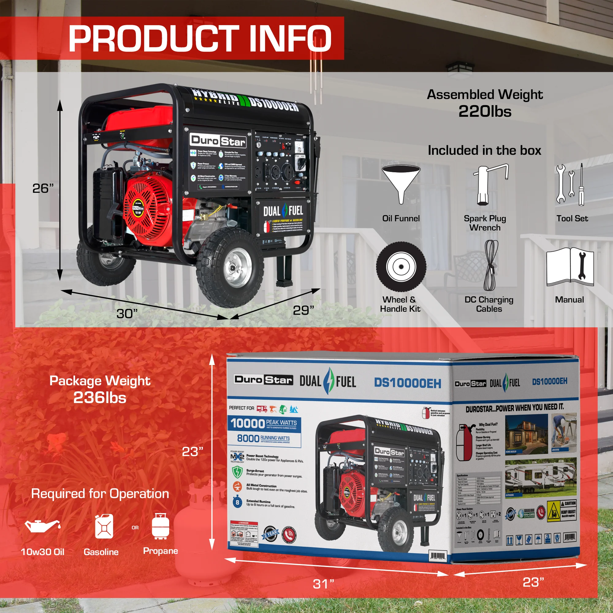 10,000 Watt Dual Fuel Portable Generator - Image 8
