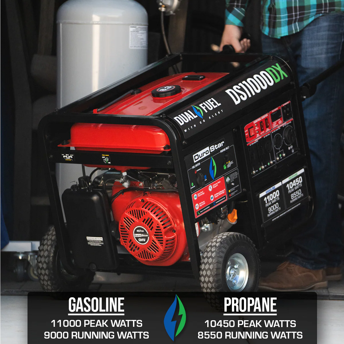 11,000 Watt Dual Fuel Portable Generator w/ CO Alert - Image 3