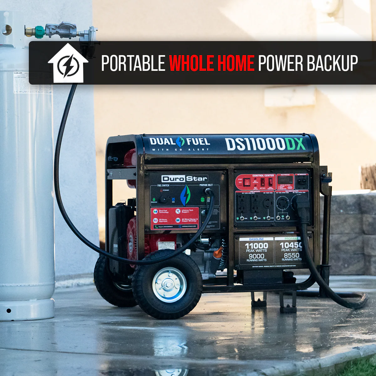 11,000 Watt Dual Fuel Portable Generator w/ CO Alert - Image 6