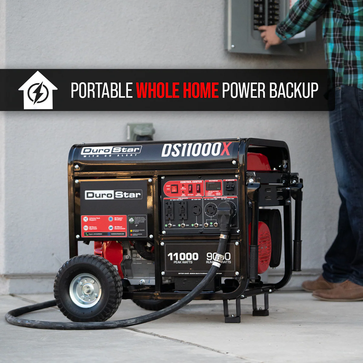 11,000 Watt Gasoline Portable Generator w/ CO Alert - Image 6