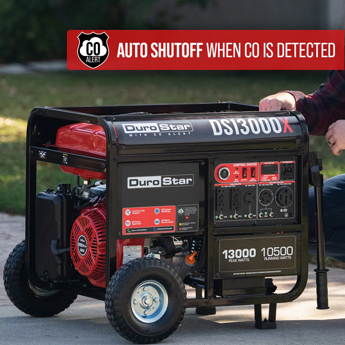 13,000 Watt Gasoline Portable Generator w/ CO Alert - Image 4