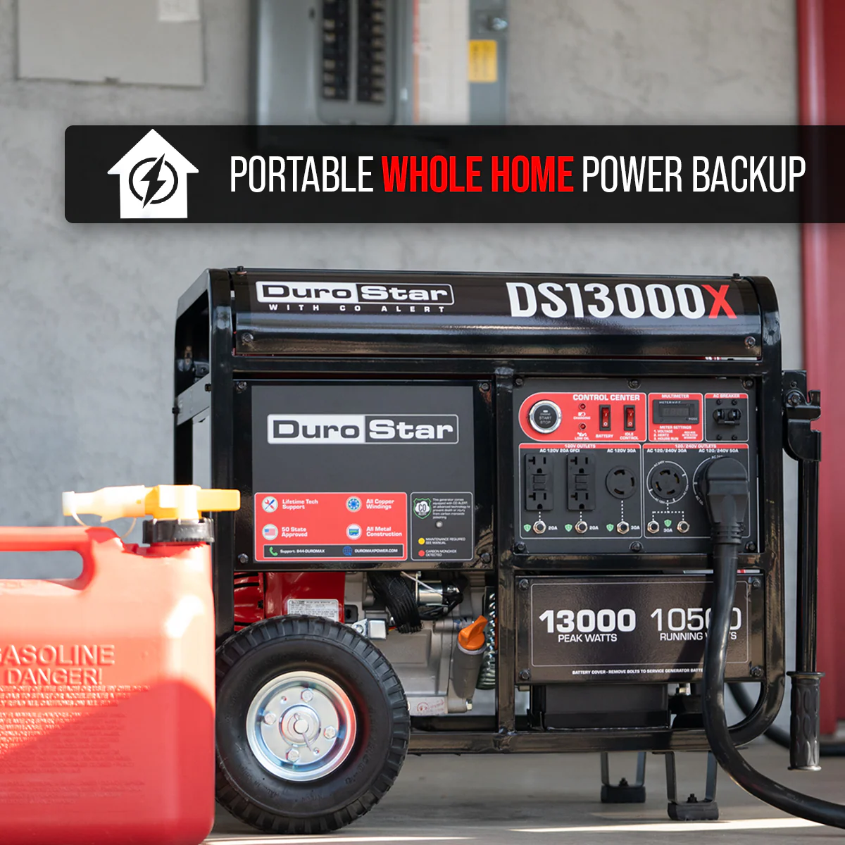 13,000 Watt Gasoline Portable Generator w/ CO Alert - Image 6