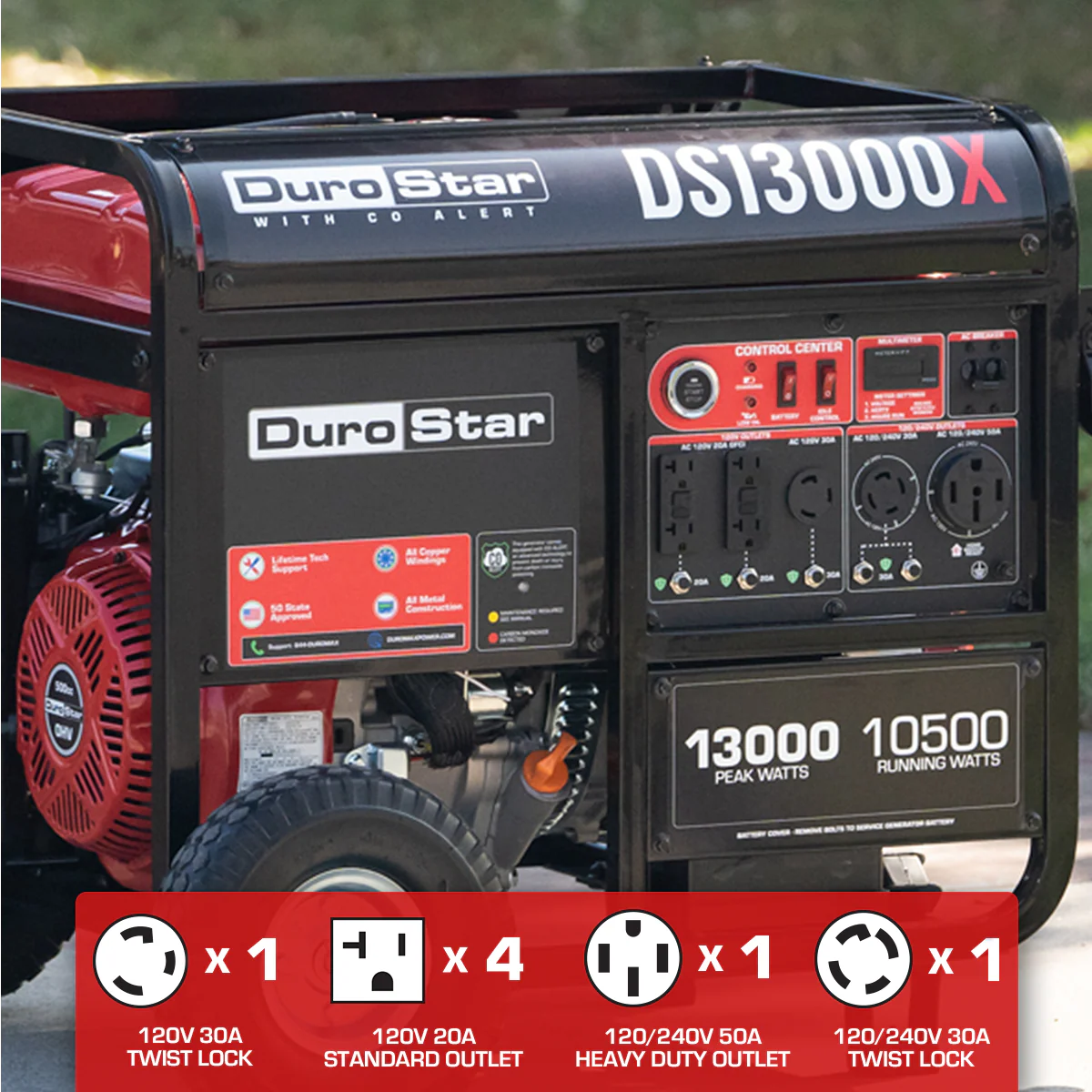13,000 Watt Gasoline Portable Generator w/ CO Alert - Image 7
