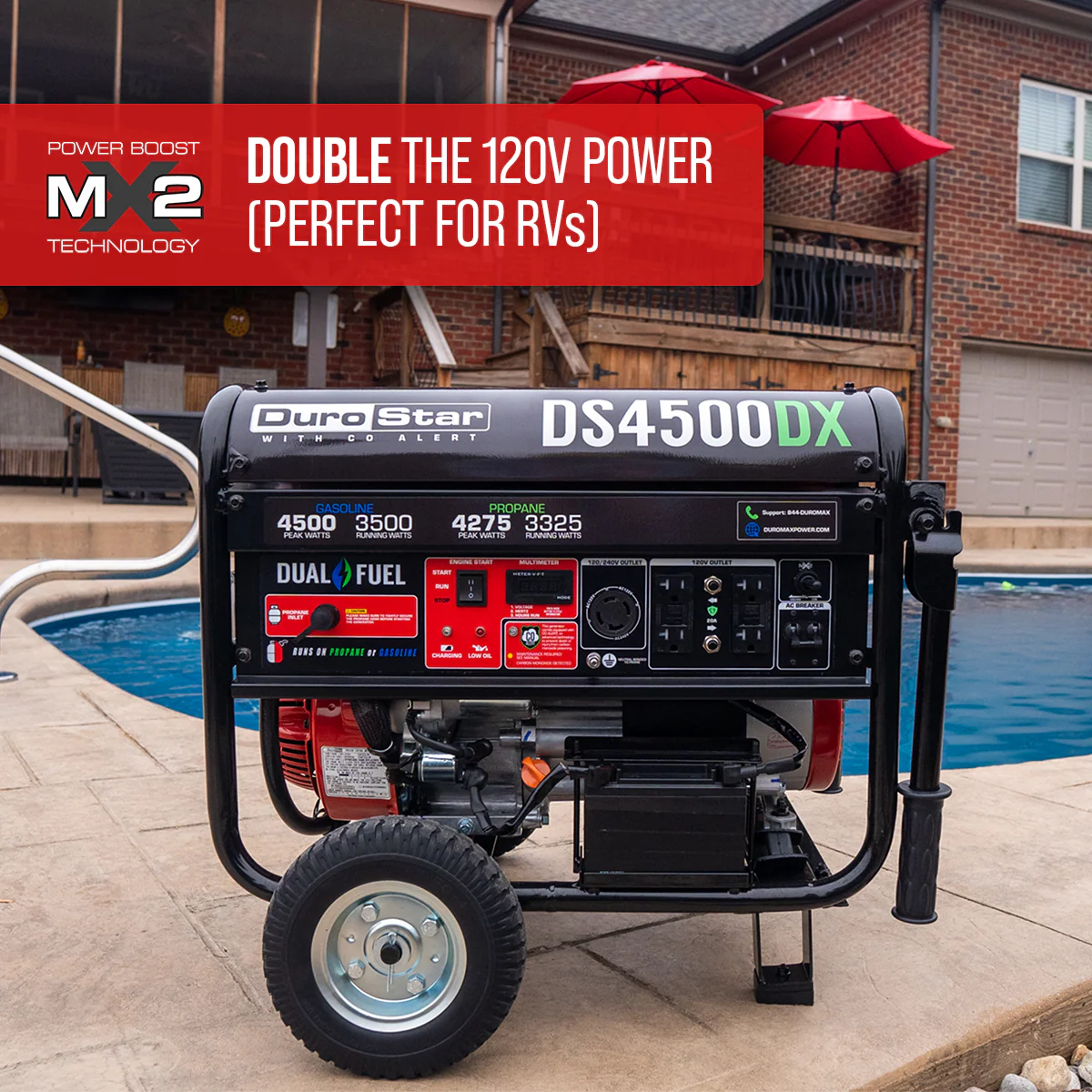4,500 Watt Dual Fuel Portable Generator w/ CO Alert - Image 6