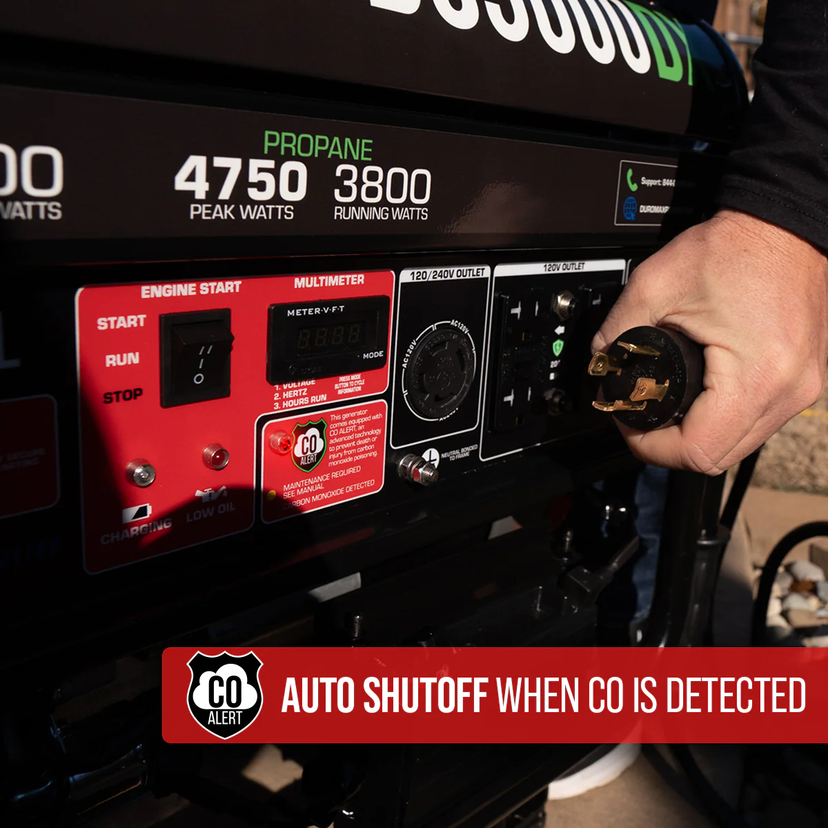 5,000 Watt Dual Fuel Portable Generator w/ CO Alert - Image 4