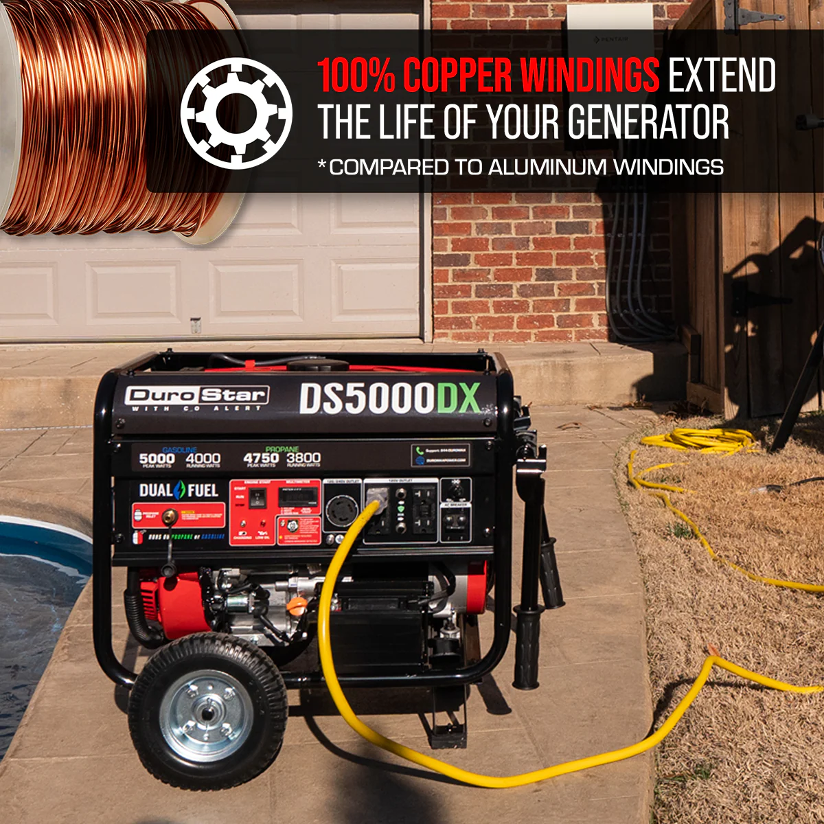 5,000 Watt Dual Fuel Portable Generator w/ CO Alert - Image 8