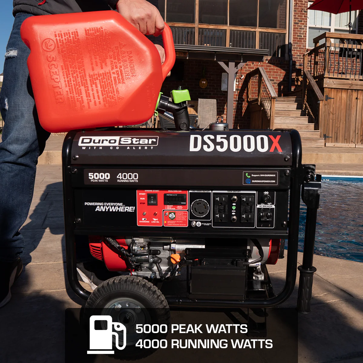 5,000 Watt Gasoline Portable Generator w/ CO Alert - Image 3
