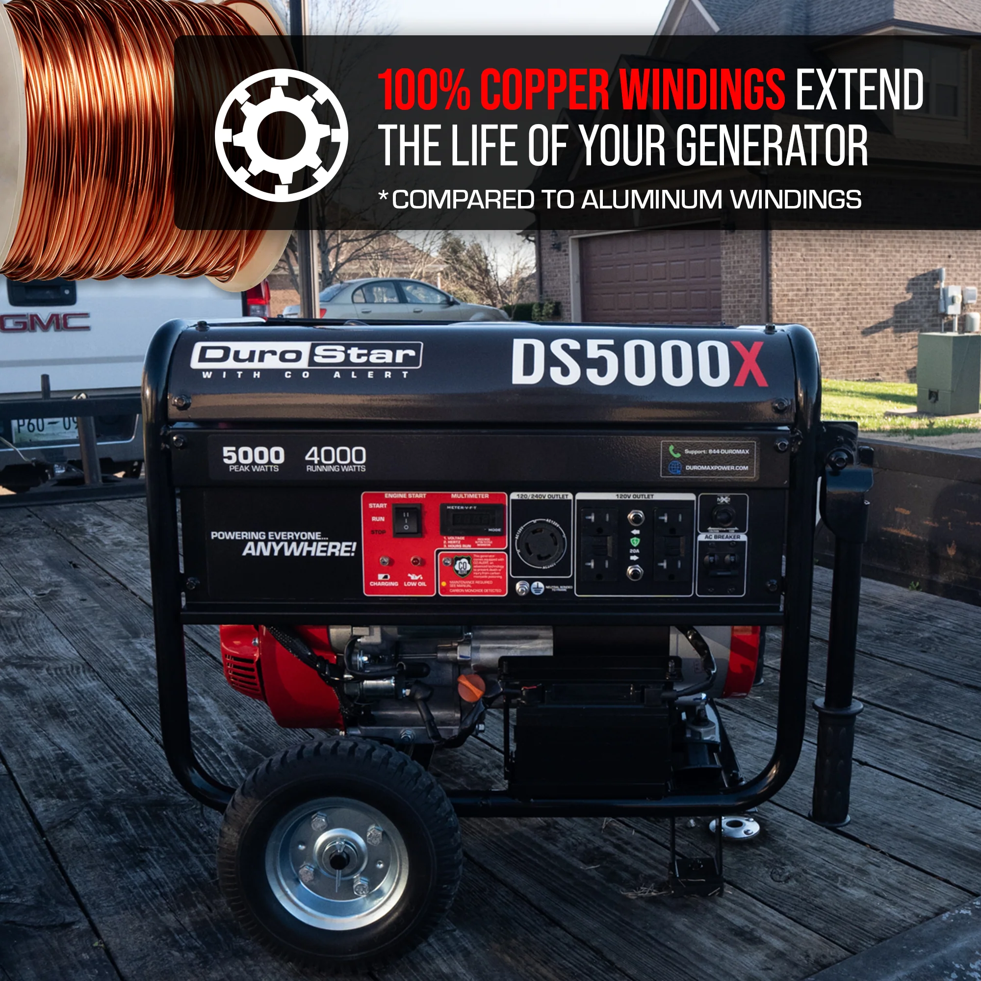 5,000 Watt Gasoline Portable Generator w/ CO Alert - Image 8